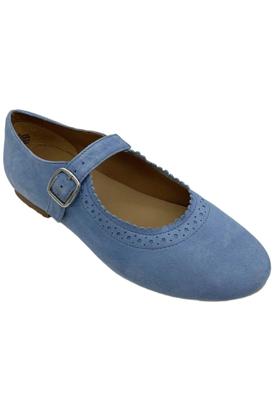 Diba True Women's Sugar Coat Perforated Leather Mary Janes Blue Aura - Wide